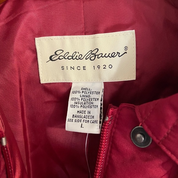 Eddie Bauer Jacket Coat Red Quilted Pockets New With Tags Women's Size Large - Picture 4 of 12